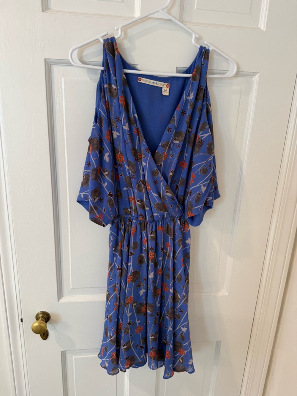 Chelsea & Violet Blue Floral Wrap Midi Dress